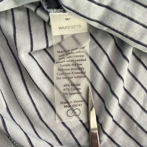 CALIA by Carrie Underwood long sleeve side ruching with ties striped top size XS - Picture 9 of 12